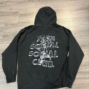 Anti Social Social Club Black Hoodie with White Logo